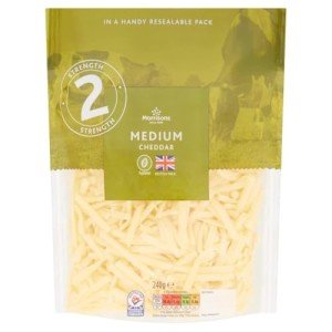 Morrisons Grated Medium White Cheddar 240g Pack