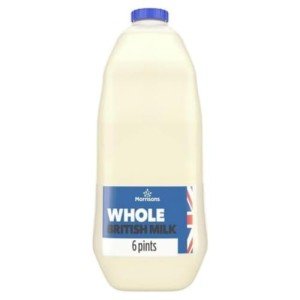 Morrisons 6 Pints of Whole British Milk