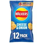 Walkers Cheese and Onion Crisps Multipack 12x25g