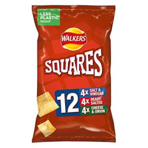 Walkers Squares Snack Crisps Variety Pack 12x22g