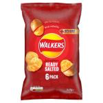 Walkers Ready Salted Crisps Multipack, 6 Bags