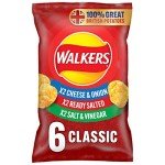 Walkers Classic Crisps Variety Pack, 6 Bags