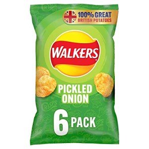 Walkers Pickled Onion Crisps Multipack, 6 Bags