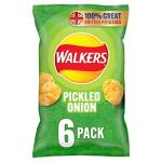 Walkers Pickled Onion Crisps Multipack, 6 Bags