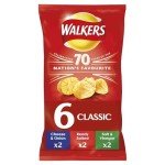 Walkers Classic Crisps Variety Pack, 6 Bags