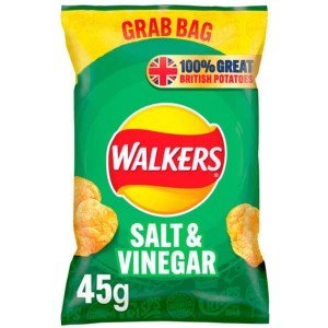 Walkers Salt & Vinegar Crisps Grab Bags 32x45g