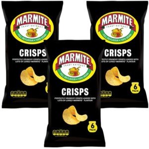 Marmite Snack Crisp Bundle with Marmite Multipack Crisps 6x25g (3 Pack)