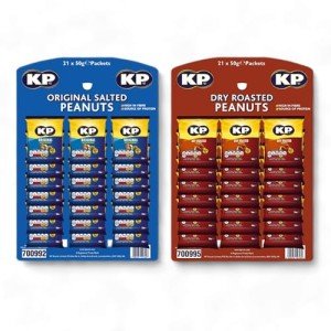 2 Pack Mix of KP Pub Nuts - Original Salted Peanuts and Dry Roasted Peanuts (21 Packs of Each)