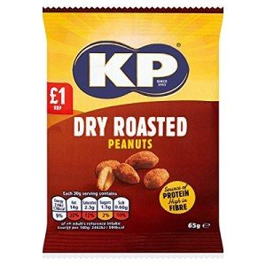 KP Dry Roasted Peanuts 16 x 65g Bags