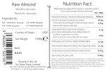 Seba Garden Californian Almonds Raw 1 kg- Whole Natural - Ziplock Bags