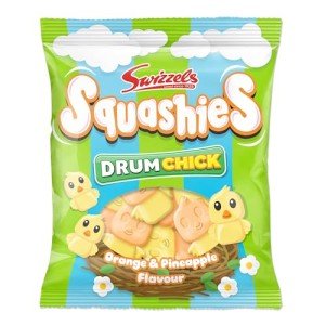 Swizzels Squashies Drumchick 120g Pack - Chewy Retro Sweets, Perfect Easter Sweets for Kids & Adults, Party Bags, Hampers, and Sweet Treats