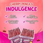 Sweetzone Cherry Pencils, UK British Retro Sweets Tub, 100 pcs, American Halal Gummy Candy Sticks Bulk for Sweet Enthusiasts