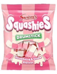 Swizzles Squashies Sweets, Strawberry and Cream Flavour Sweets, Single Bag 140g