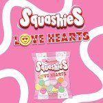 Swizzels Squashies Love Hearts 120g - Chewy Retro Sweets, Perfect Soft Chews for Kids, Party Bags, Birthday Treats, Valentine, Hampers, and Gift Boxes