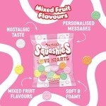 Swizzels Squashies Love Hearts 120g - Chewy Retro Sweets, Perfect Soft Chews for Kids, Party Bags, Birthday Treats, Valentine, Hampers, and Gift Boxes