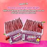 Sweetzone Cherry Pencils, UK British Retro Sweets Tub, 100 pcs, American Halal Gummy Candy Sticks Bulk for Sweet Enthusiasts