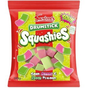 Swizzels Squashies Sweets - Sour Apple and Cherry Flavour Squashies - Single Pack 140g