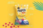 PROPERCORN Sweet & Salty Popcorn, Natural Sea Salt and Demerara Sugar Seasoning, Vegetarian, Gluten-Free, Hand-Popped Corn, 65 kcal, 14g, Box of 32
