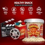 MacCorns Sweet Popcorn Bucket | 10ltr Reusable Bucket of 600g Sweet Popcorn with Handle | Crispy & Delicious Sugar-Coated Popcorn Ideal For Parties, Events & Movie Nights | Free from Dairy & Nuts