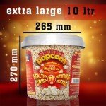 MacCorns Sweet Popcorn Bucket | 10ltr Reusable Bucket of 600g Sweet Popcorn with Handle | Crispy & Delicious Sugar-Coated Popcorn Ideal For Parties, Events & Movie Nights | Free from Dairy & Nuts