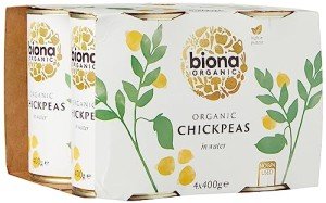 Biona Organic Chick Peas, 4 x 400 g