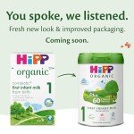 HiPP Organic 1 First Infant Baby Milk Powder Formula, From Birth, 800g (Pack of 4)