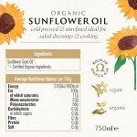 Biona Organic Sunflower Oil, 750ml - Great Taste Award 2024 Winner - Cold Pressed & Unrefined - From Organic Sunflower Seeds - Nutty & Golden - For Dressings & Low Temperature Cooking