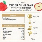 Biona Organic Apple Cider Vinegar with Mother 5 L, 5 Percent Acidity - Raw, Unfiltered & Unpasteurised - Naturally Vegan