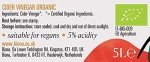 Biona Organic Apple Cider Vinegar with Mother 5 L, 5 Percent Acidity - Raw, Unfiltered & Unpasteurised - Naturally Vegan
