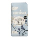 Amisa Organic Gluten-Free Porridge Oats, 1kg - Batch Tested, High Fibre, 100% Recyclable Paper Packaging - Ideal for Breakfast, Cooking & Baking , Pack of 1