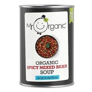 Mr Organic - Spicy Mixed Bean Soup 400g - Organic & Vegan - High Protein and Fibre - Non-GMO - No Artificial Preservatives, Colours or Flavours - Rich & Spicy Flavour
