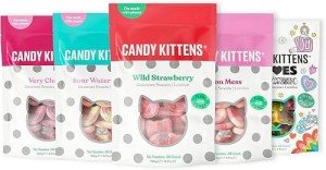 Candy Kittens Vegan Sweets CORE Selection (5 x 140g), Vegan Chewy Sweets Bundle - Wild Strawberry, Sour Watermelon, Very Cherry, Eton Mess & LOVES, Ideal Gifts, 5 Bags