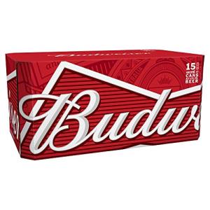 Budweiser Lager Beer Cans - 15 Pack