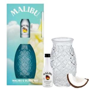 Malibu Coconut Rum Mini Gift Set with Glass