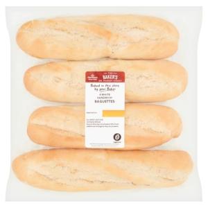 Morrisons White Sandwich Baguettes 4 Pack