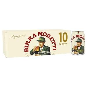 Birra Moretti Lager Beer, 10 Pack 330ml