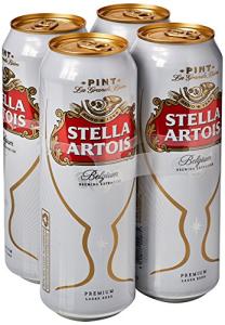 Stella Artois Beer Cans, 4-Pack