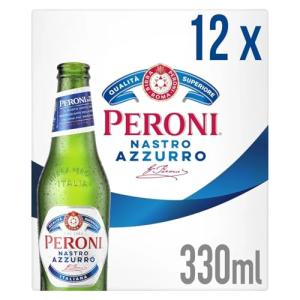 Peroni Nastro Azzurro Beer, 12 Pack 330ml