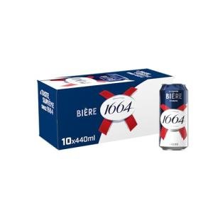 Kronenbourg 1664 Lager Beer 440ml Can - 10 Pack