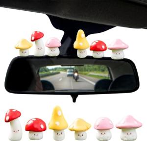 Mushroom Car Dashboard Ornaments Set - 6pcs