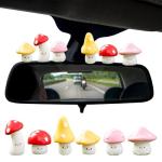 Mushroom Car Dashboard Ornaments Set - 6pcs