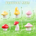 Mushroom Car Dashboard Ornaments Set - 6pcs