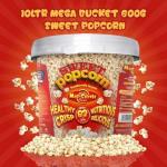 MacCorns Sweet Popcorn Bucket | 10ltr Reusable Bucket of 600g Sweet Popcorn with Handle | Crispy & Delicious Sugar-Coated Popcorn Ideal For Parties, Events & Movie Nights | Free from Dairy & Nuts