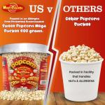 MacCorns Sweet Popcorn Bucket | 10ltr Reusable Bucket of 600g Sweet Popcorn with Handle | Crispy & Delicious Sugar-Coated Popcorn Ideal For Parties, Events & Movie Nights | Free from Dairy & Nuts