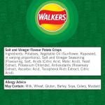 Walkers Salt and Vinegar Crisps, Pack of 6
