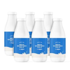 Amazon Semi Skimmed Milk, 6 Pack 1L