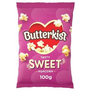 Butterkist Sweet Popcorn, 100g Bags, Case of 8