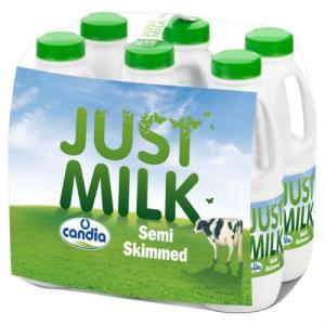 Just Milk Semi-Skimmed 1L Pack of 6