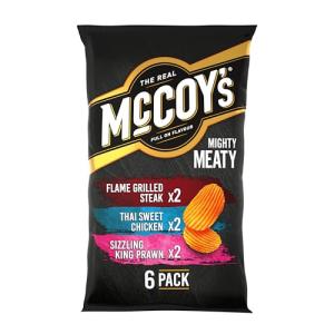 McCoy's Mighty Meaty Ridge Cut Crisps, 6 Pack