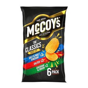 McCoy's Classic Crisps Variety Pack, 6 Bags